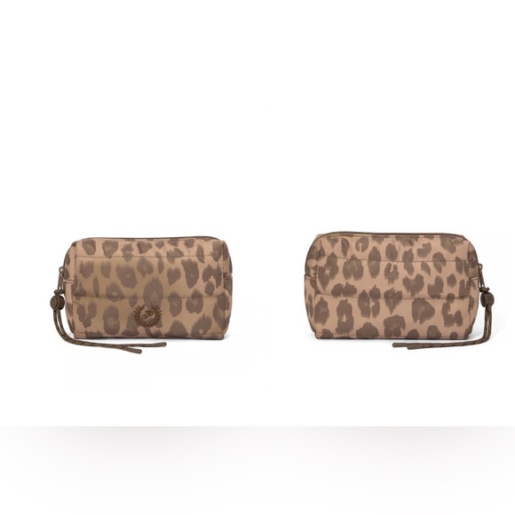 PINK Victoria's Secret Leopard Print Quilted Puffer Cosmetic Bag - Picture 2 of 3